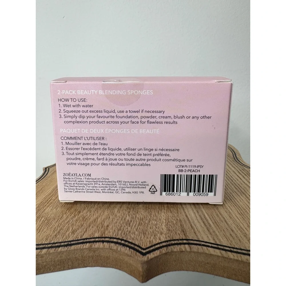 Zoe Ayla Beauty Blending Sponges 2-Pack Makeup Applicators Pink BB-2-PEACH